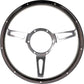 15" Semi-Dished Polished Classic Riveted Woodrim Steering Wheel, Centre with Slots - BMC Parts